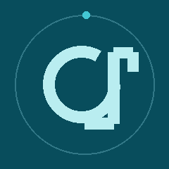 Acquirely brand mark with an orbiting blue dot